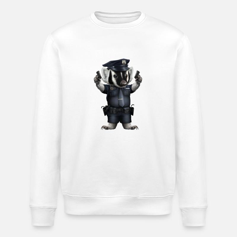 DACHSPOLIZEI - Stanley/Stella Unisex Bio-Sweatshirt ROLLER - Weiß