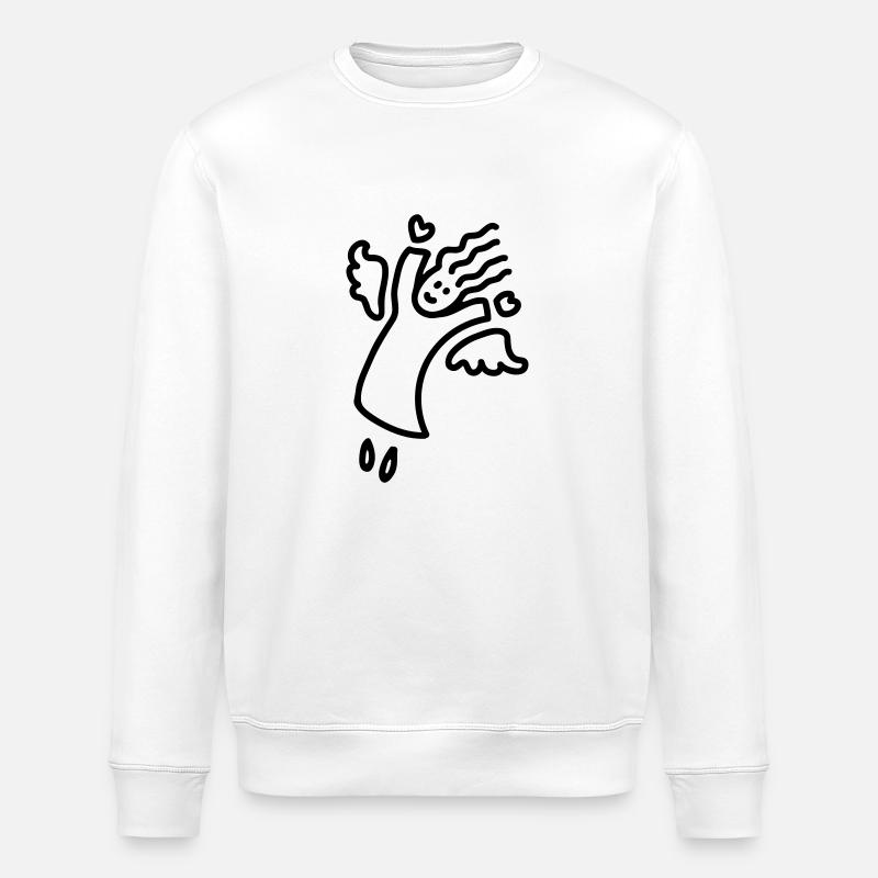 fliegender Engel - line - Stanley/Stella Unisex Bio-Sweatshirt ROLLER - Weiß