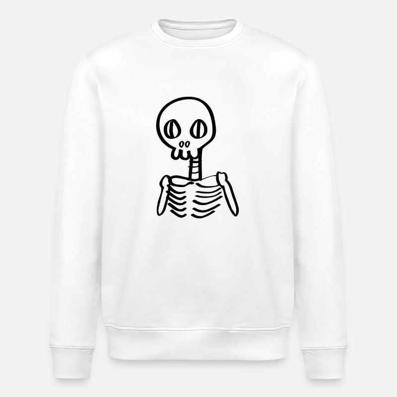 Gerippe Skelett Comic Halloween - Stanley/Stella Unisex Bio-Sweatshirt ROLLER - Weiß