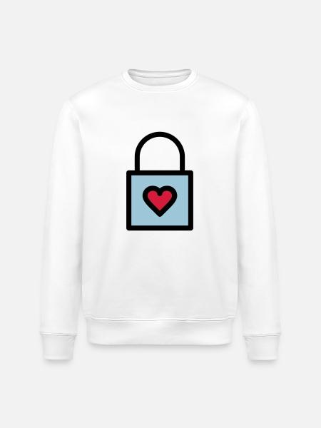 Padlock, love lock - Stanley/Stella ROLLER Unisex Organic Sweatshirt - white
