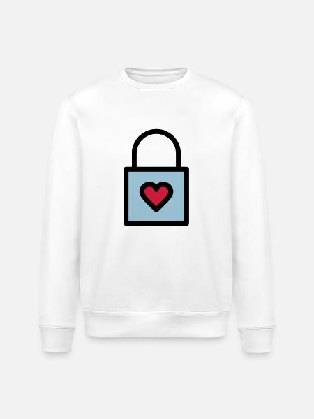 Padlock, love lock - Stanley/Stella ROLLER Unisex Organic Sweatshirt - white