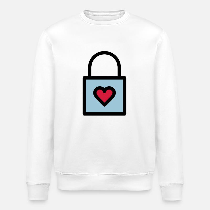 Vorhängeschloss, Liebesschloss - Stanley/Stella Unisex Bio-Sweatshirt ROLLER - Weiß