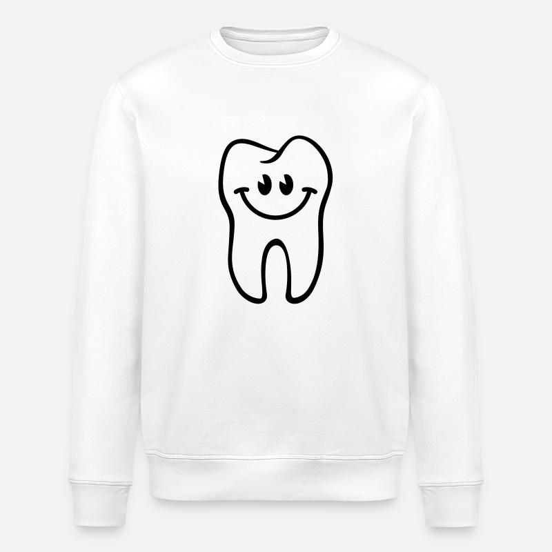 Zahn- / Tooth- / Dent- / Diente- / Dente-Smiley - Stanley/Stella ROLLER Unisex Organic Sweatshirt - white