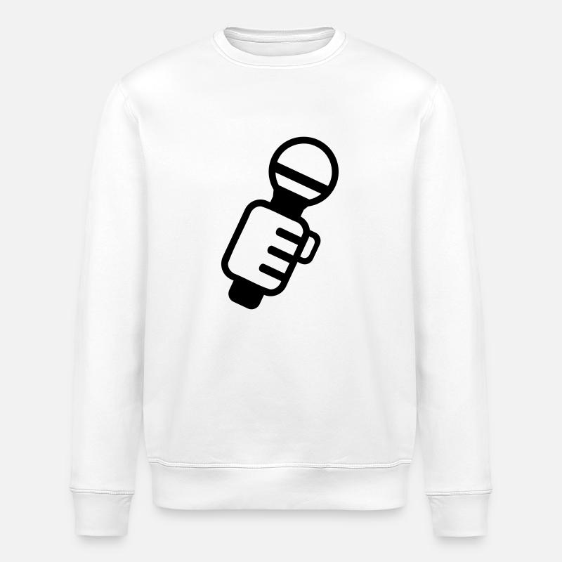 Microphone - Stanley/Stella ROLLER Unisex Organic Sweatshirt - white