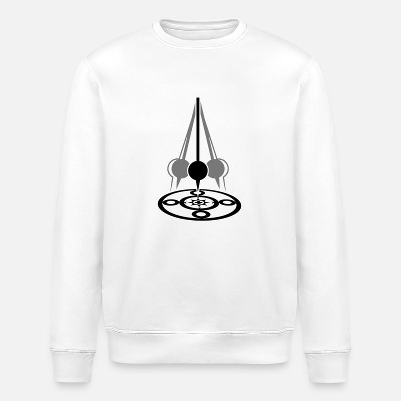 Foucault's pendulum (2c) - Stanley/Stella ROLLER Unisex Organic Sweatshirt - white