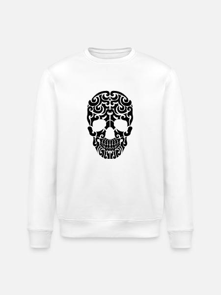 skull_tribal - Stanley/Stella Unisex Bio-Sweatshirt ROLLER - Weiß