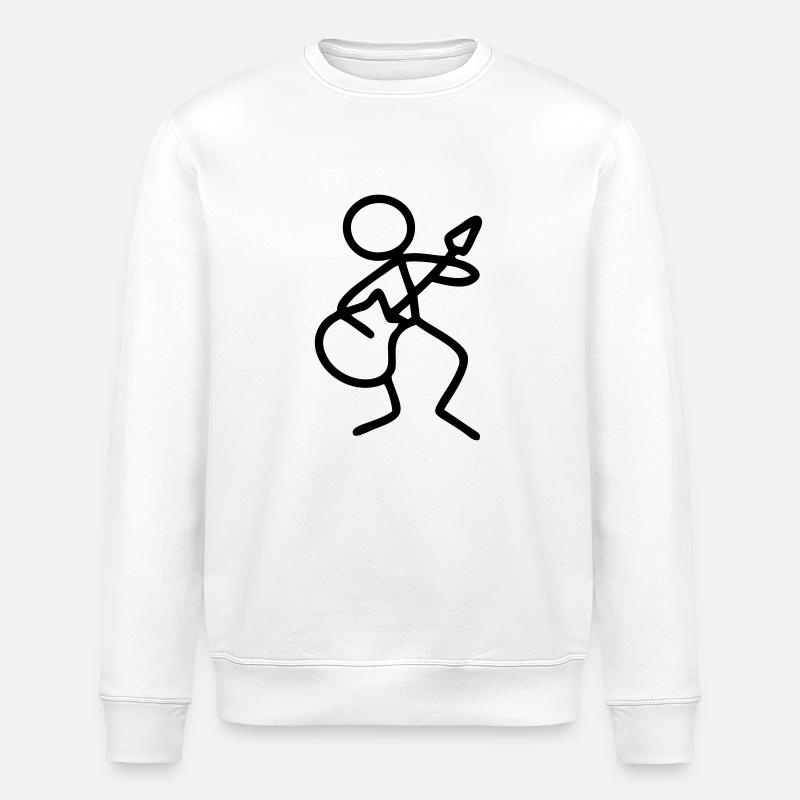 Strichmännchen Gitarre - Stanley/Stella Unisex Bio-Sweatshirt ROLLER - Weiß