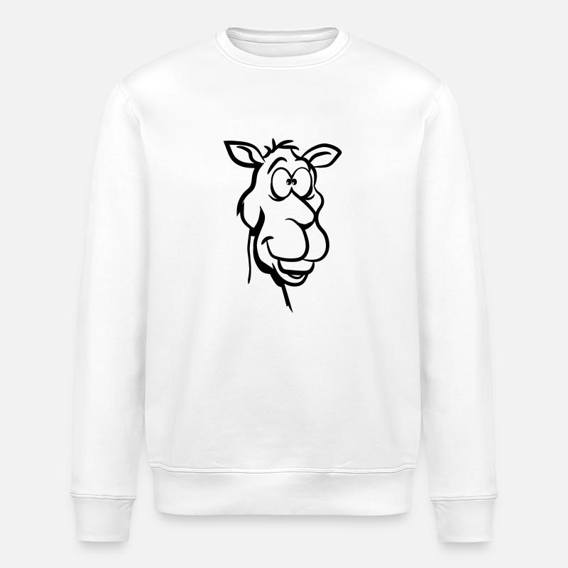 Camel witty animal fun - Stanley/Stella ROLLER Unisex Organic Sweatshirt - white