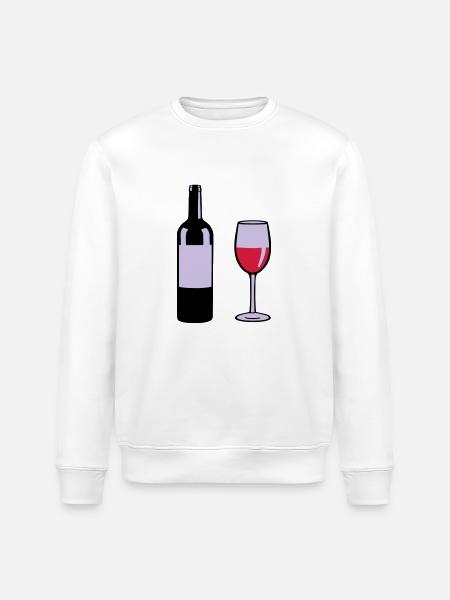 Wine Bottle - Stanley/Stella ROLLER Unisex Organic Sweatshirt - white