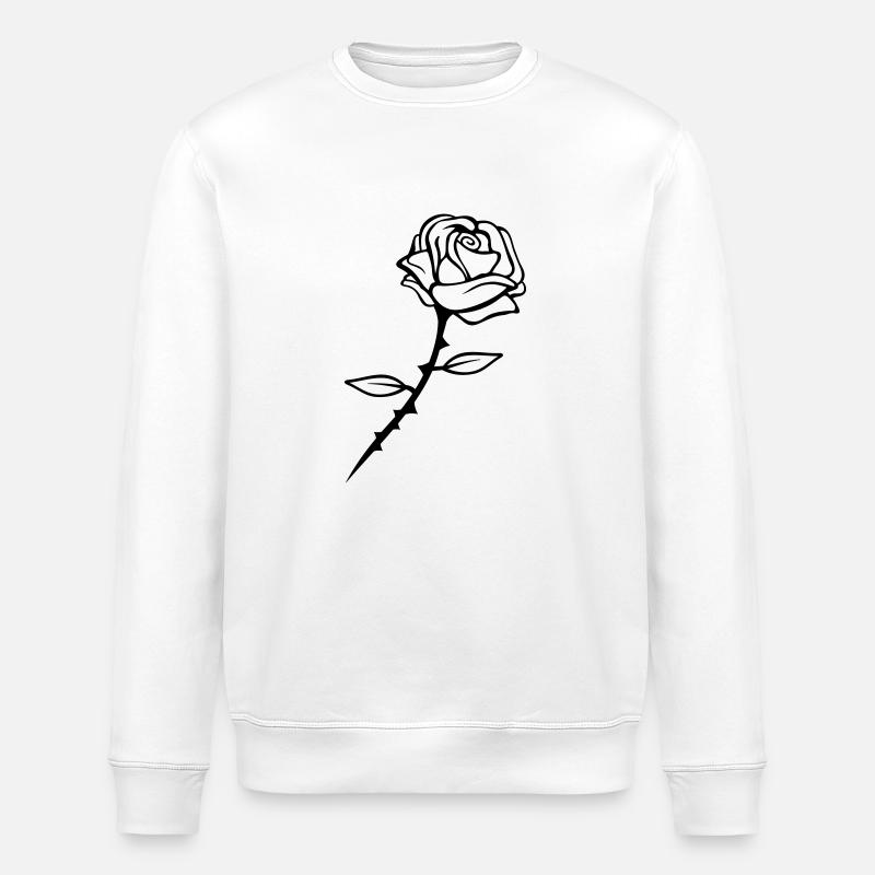 rose flower design - Stanley/Stella Unisex Bio-Sweatshirt ROLLER - Weiß