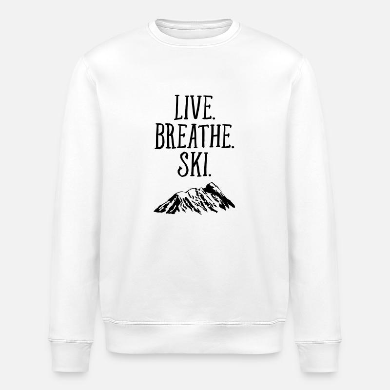 Live. Breathe. Ski. - Sweat bio ROLLER Stanley/Stella Unisexe - blanc