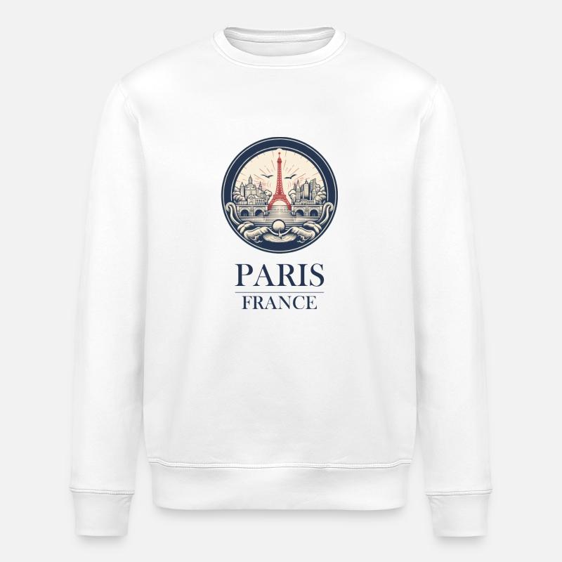 Paris-Frankreich - Stanley/Stella Unisex Bio-Sweatshirt ROLLER - Weiß