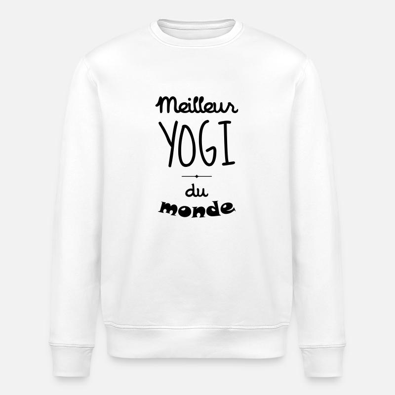 Meilleur YOGI du monde ! Yoga - Sweat bio ROLLER Stanley/Stella Unisexe - blanc