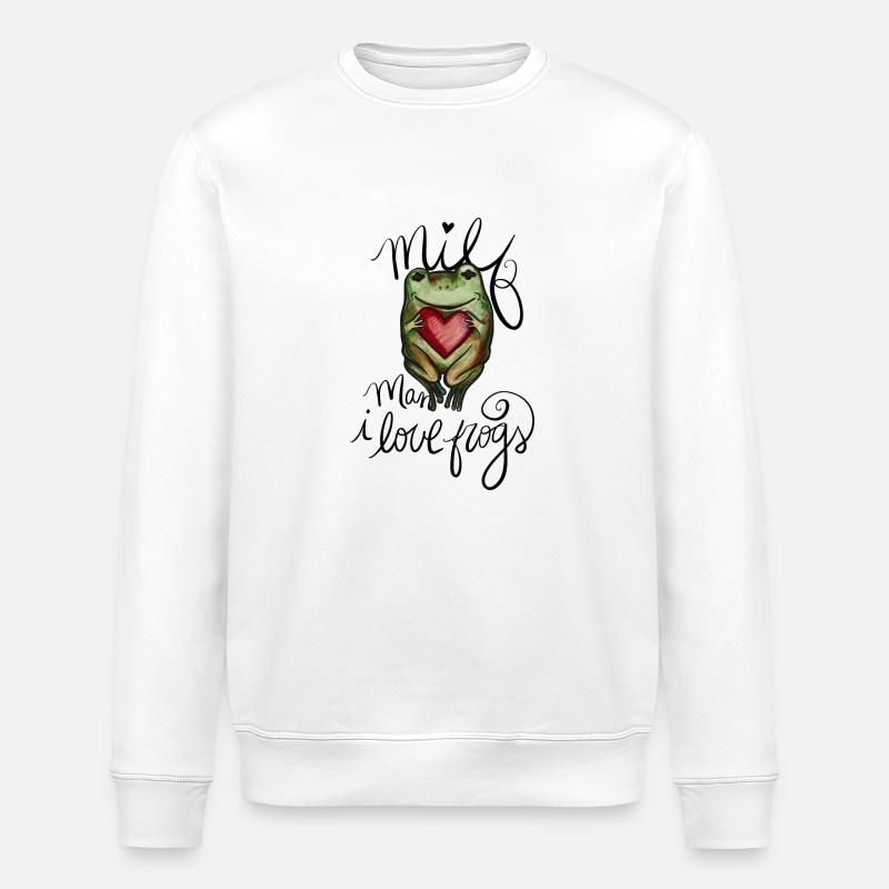 mec j’aime les grenouilles - Sweat bio ROLLER Stanley/Stella Unisexe - blanc