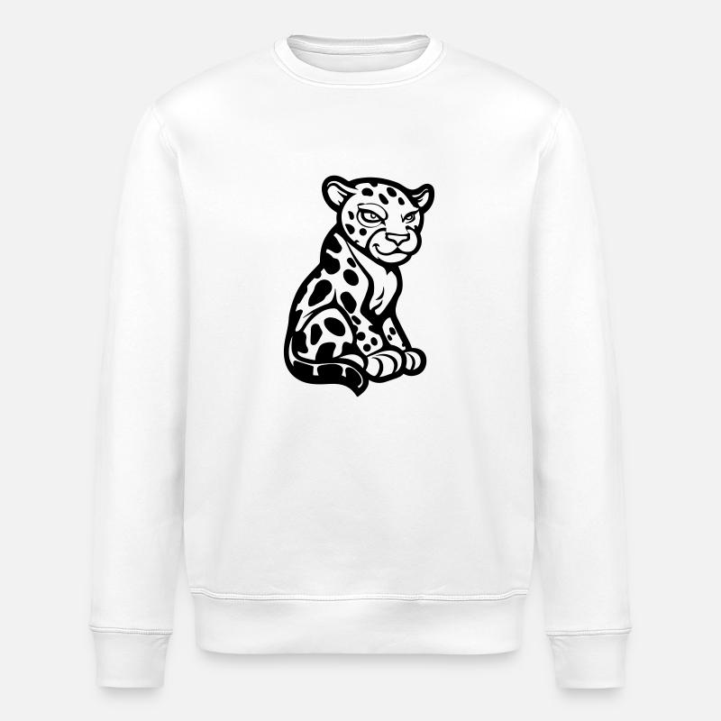 Cheetah Animal Comic - Stanley/Stella ROLLER Unisex Organic Sweatshirt - white
