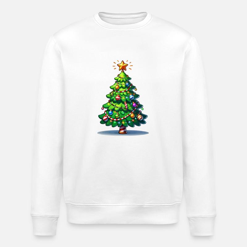 Fir tree - Stanley/Stella ROLLER Unisex Organic Sweatshirt - white