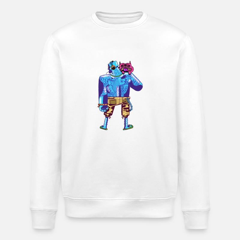 dude beach - Stanley/Stella ROLLER Unisex Organic Sweatshirt - white