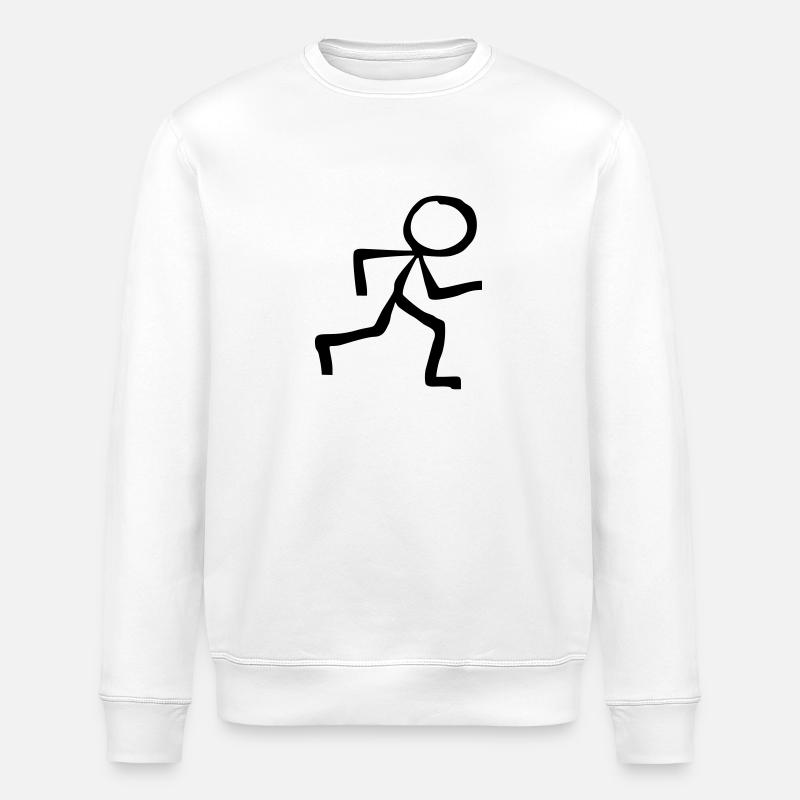 Strichmännchen Läufer läuft - Stanley/Stella Unisex Bio-Sweatshirt ROLLER - Weiß