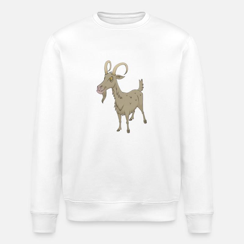 Ziege Ziegenbock - Stanley/Stella Unisex Bio-Sweatshirt ROLLER - Weiß