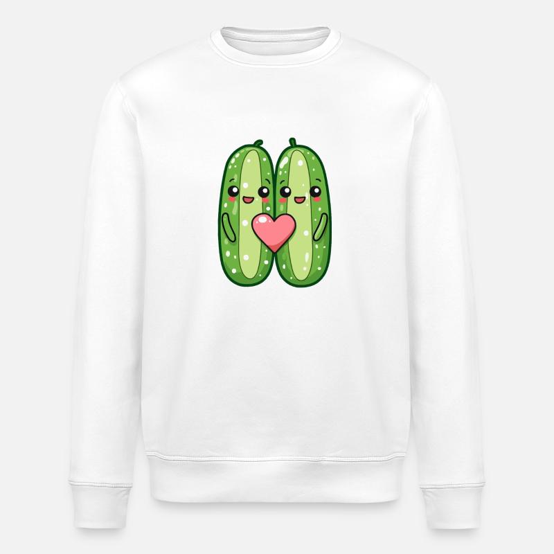 Concombre Couple Amour Coeur Drôle - Sweat bio ROLLER Stanley/Stella Unisexe - blanc
