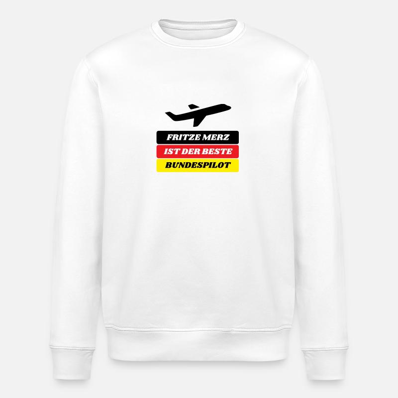 Fritze Merz ist der beste Bundespilot - Stanley/Stella Unisex Bio-Sweatshirt ROLLER - Weiß