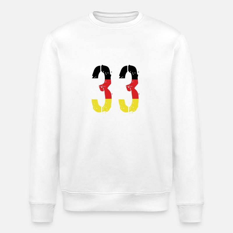 Maillot 33 Numéro Allemagne - Sweat bio ROLLER Stanley/Stella Unisexe - blanc