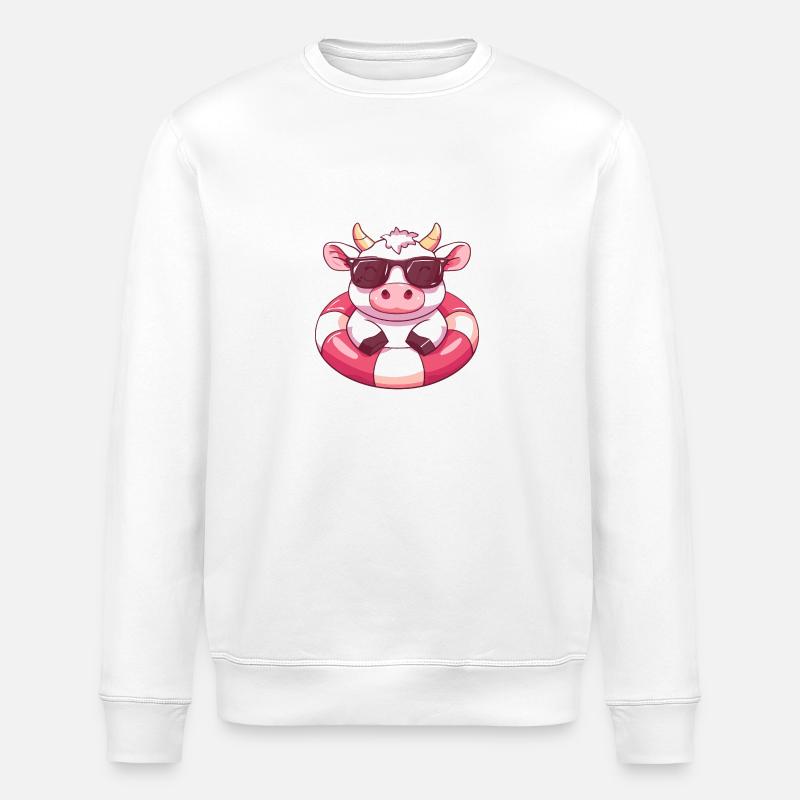 Cow Summer Comic - Stanley/Stella ROLLER Unisex Organic Sweatshirt - white