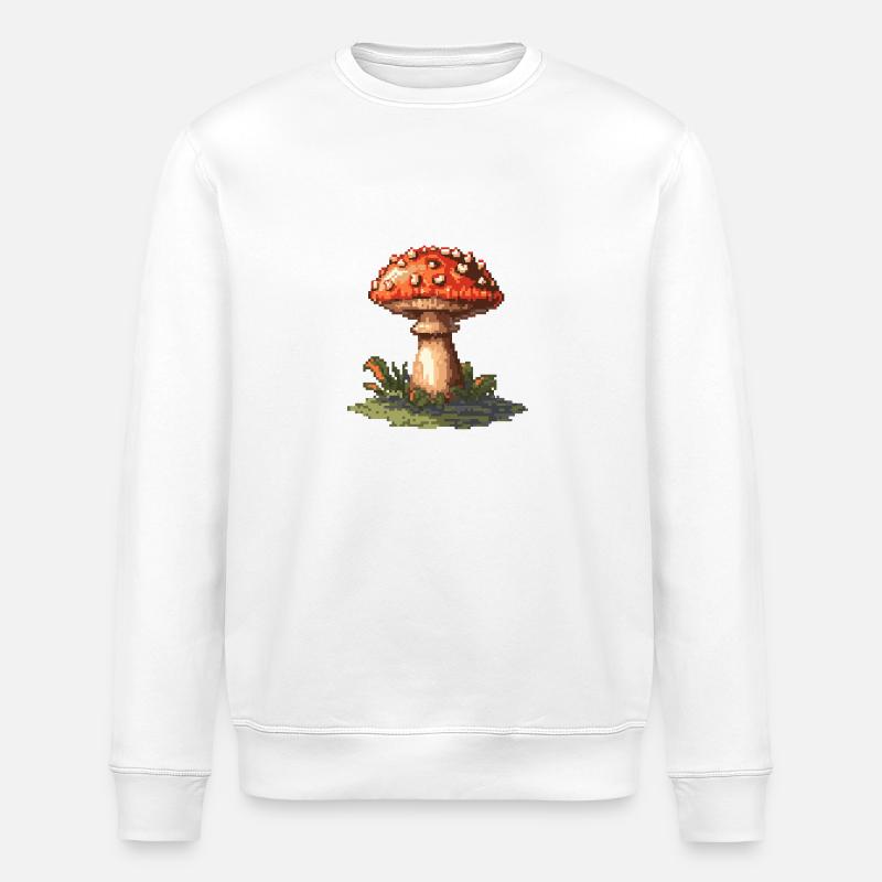 Pilz Pixel Gamer - Stanley/Stella Unisex Bio-Sweatshirt ROLLER - Weiß