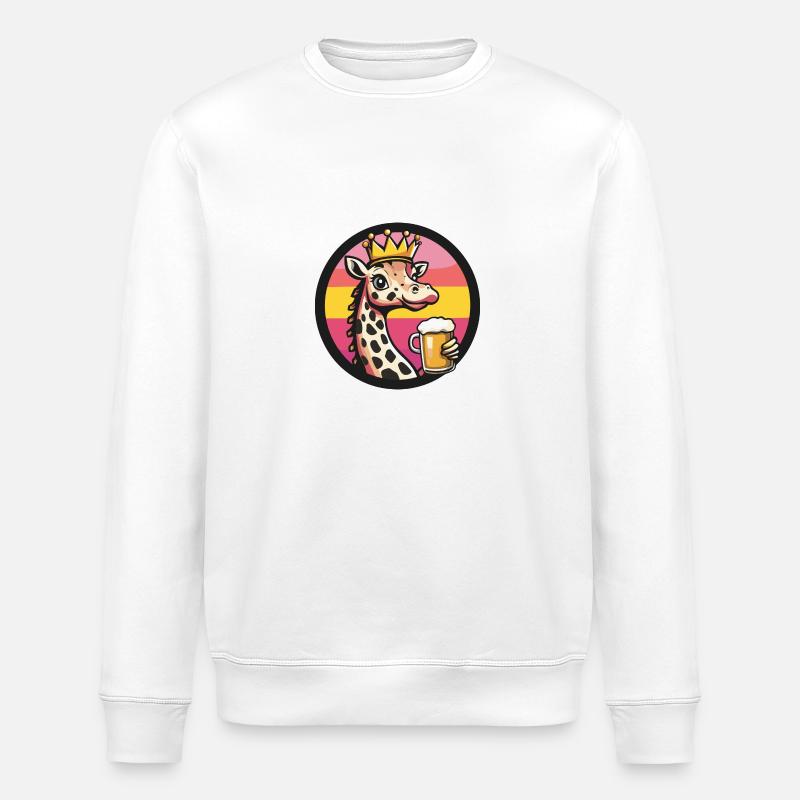 Giraffe Bier Comic - Stanley/Stella Unisex Bio-Sweatshirt ROLLER - Weiß