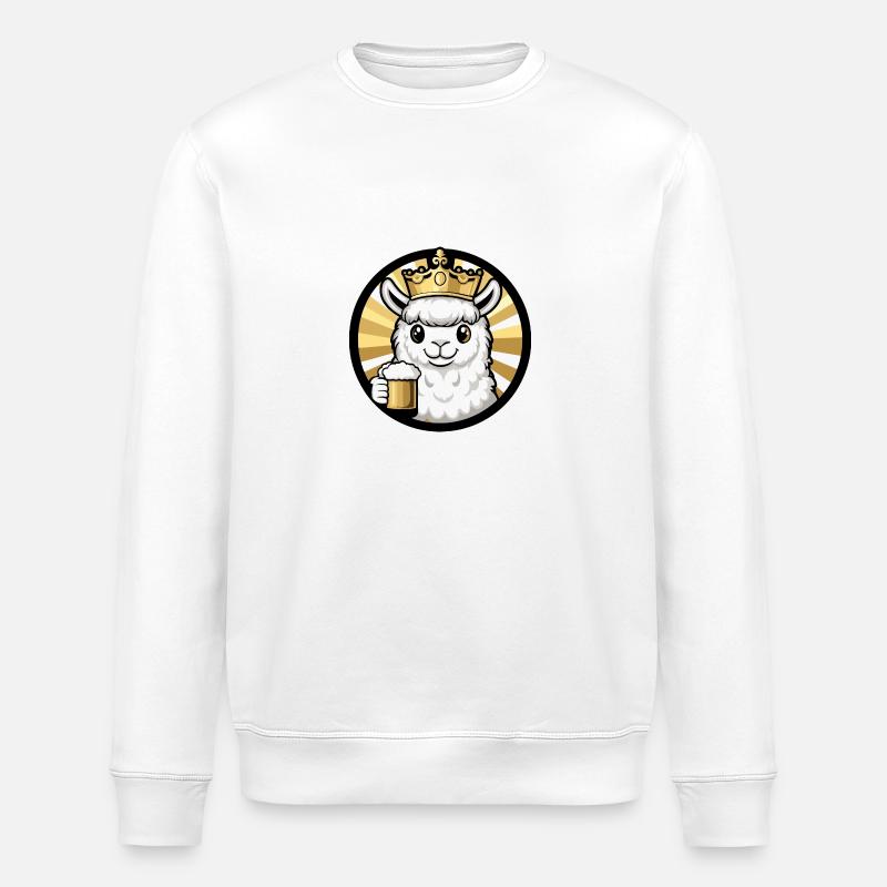 Alpaga Llama Bière Bande Dessinée - Sweat bio ROLLER Stanley/Stella Unisexe - blanc