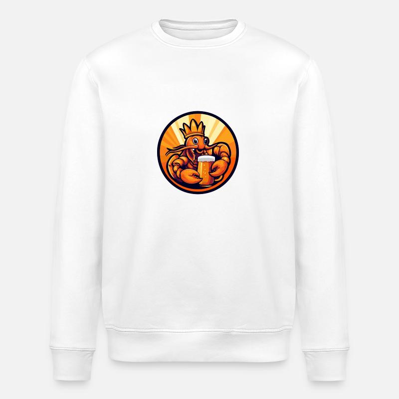 Hummer Krebs Bier Comic - Stanley/Stella Unisex Bio-Sweatshirt ROLLER - Weiß
