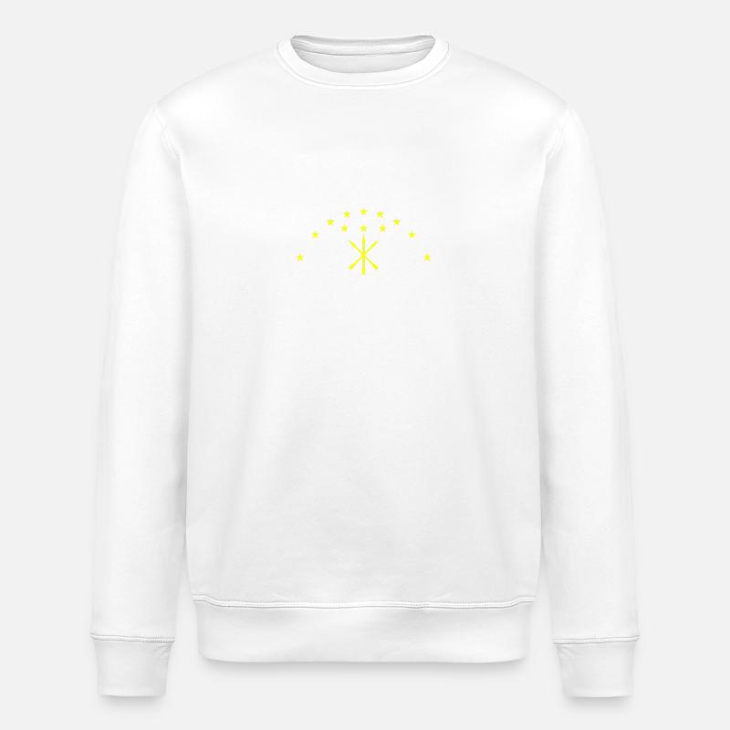 Circassian flag - Stanley/Stella ROLLER Unisex Organic Sweatshirt - white