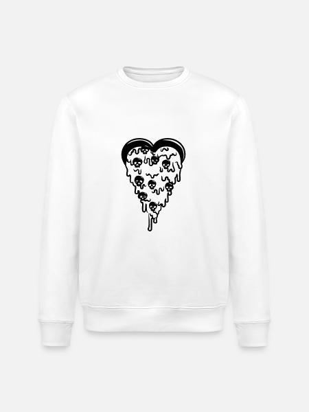Pizza of Skulls - Stanley/Stella ROLLER Unisex Organic Sweatshirt - white