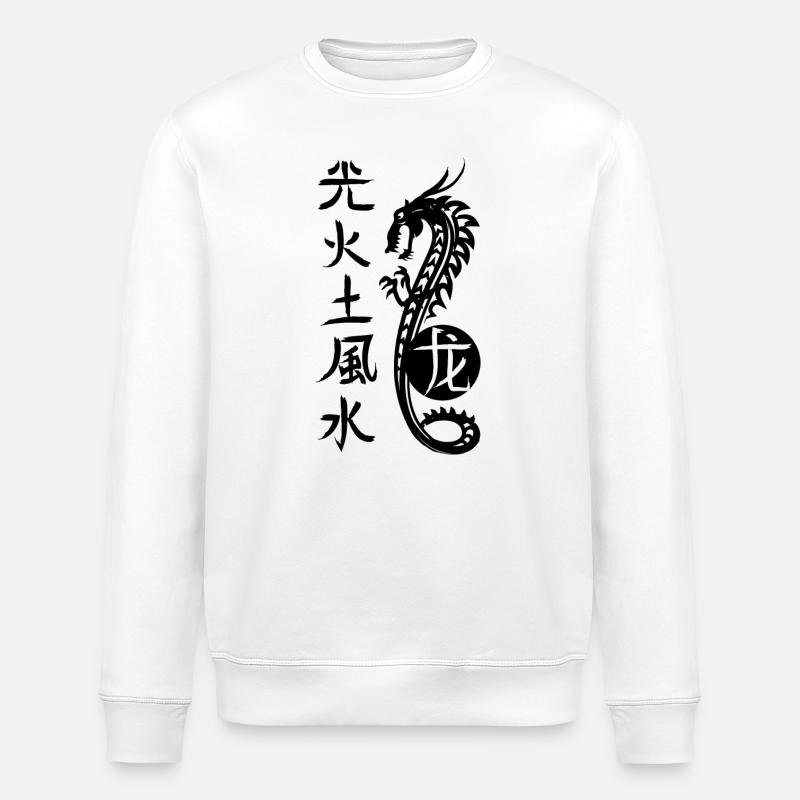 Dragon, lumière, feu, terre, eau, vent - Sweat bio ROLLER Stanley/Stella Unisexe - blanc