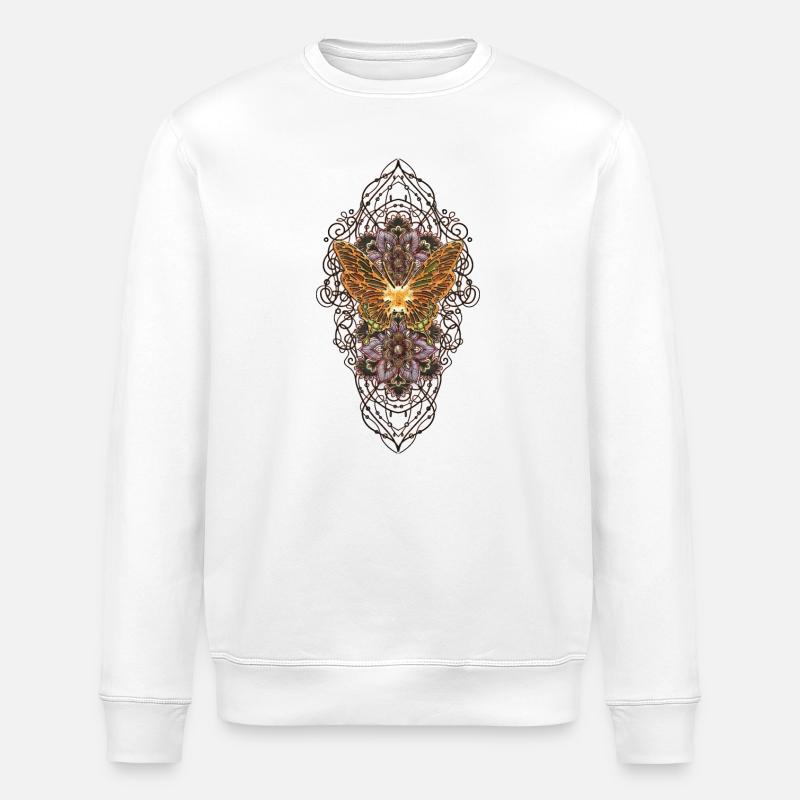 Wunderbare, elegante Schmetterlinge - Stanley/Stella Unisex Bio-Sweatshirt ROLLER - Weiß