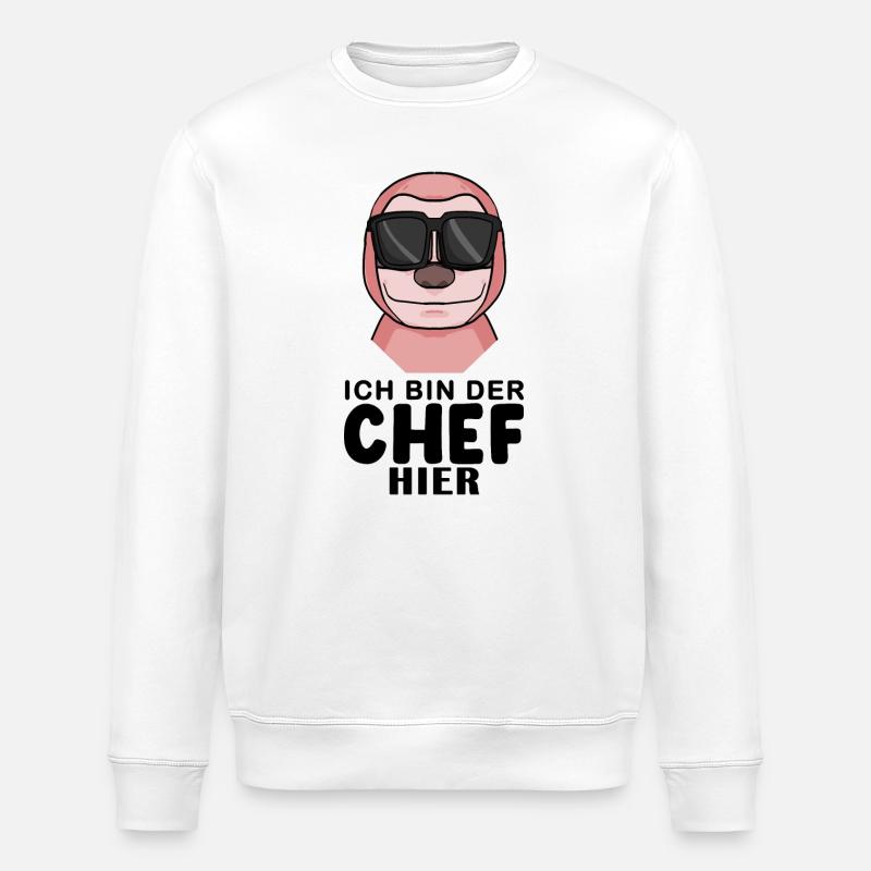 Chef Spruch mit Faultier Motiv - Stanley/Stella Unisex Bio-Sweatshirt ROLLER - Weiß