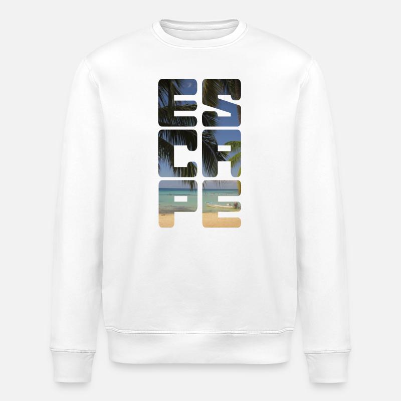 Escape Beach - Stanley/Stella Unisex Bio-Sweatshirt ROLLER - Weiß