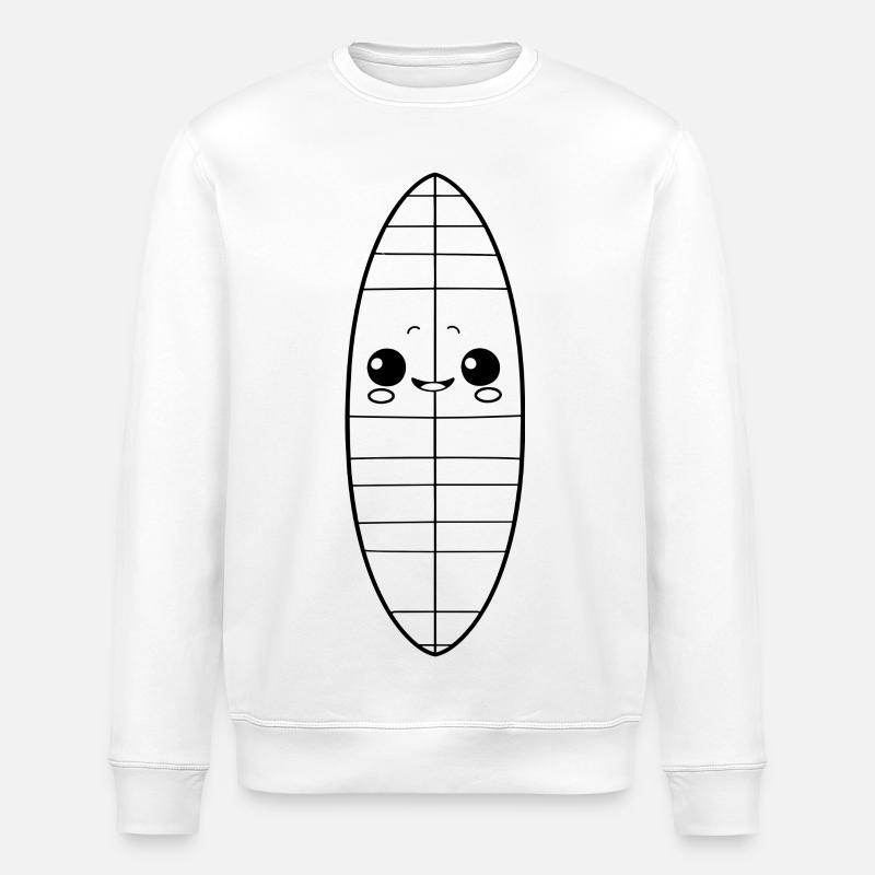Surfbrett Comic Look - Stanley/Stella Unisex Bio-Sweatshirt ROLLER - Weiß