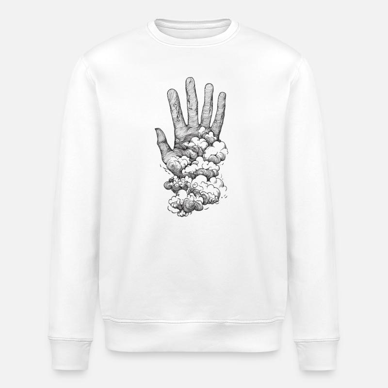 Hand in the clouds - Stanley/Stella Unisex Bio-Sweatshirt ROLLER - Weiß