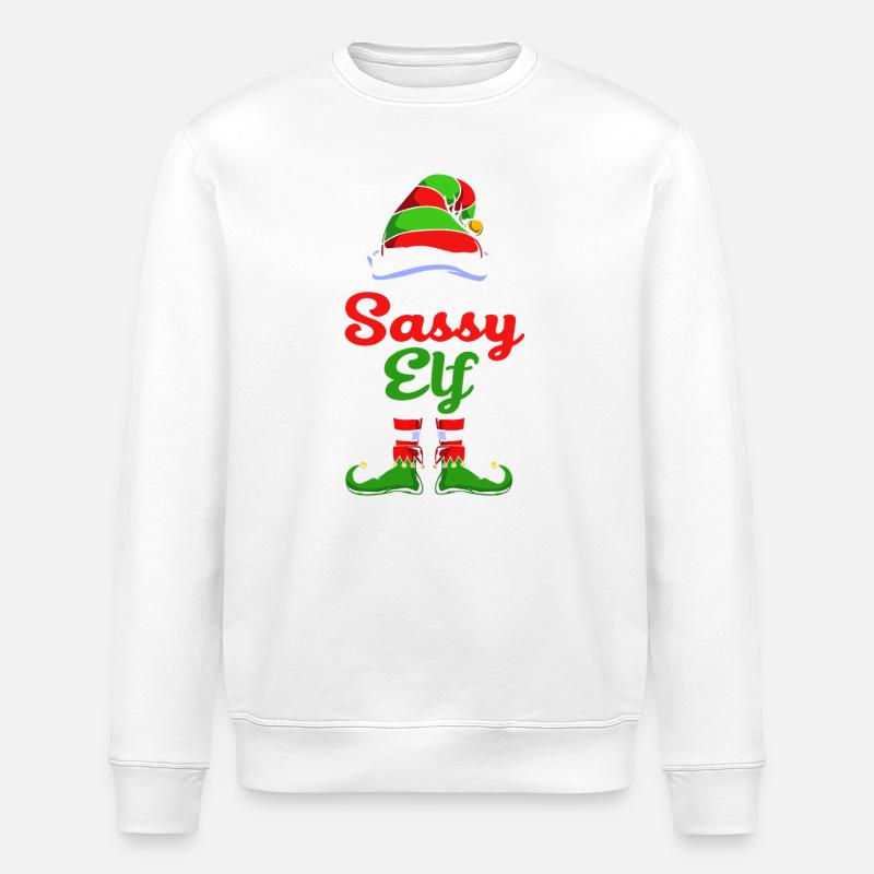 Elfe Elf Weihnachtsgeschenk Nervensäge - Stanley/Stella Unisex Bio-Sweatshirt ROLLER - Weiß