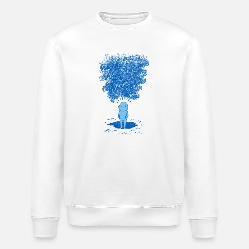 Voile bleu des pensées - Sweat bio ROLLER Stanley/Stella Unisexe - blanc