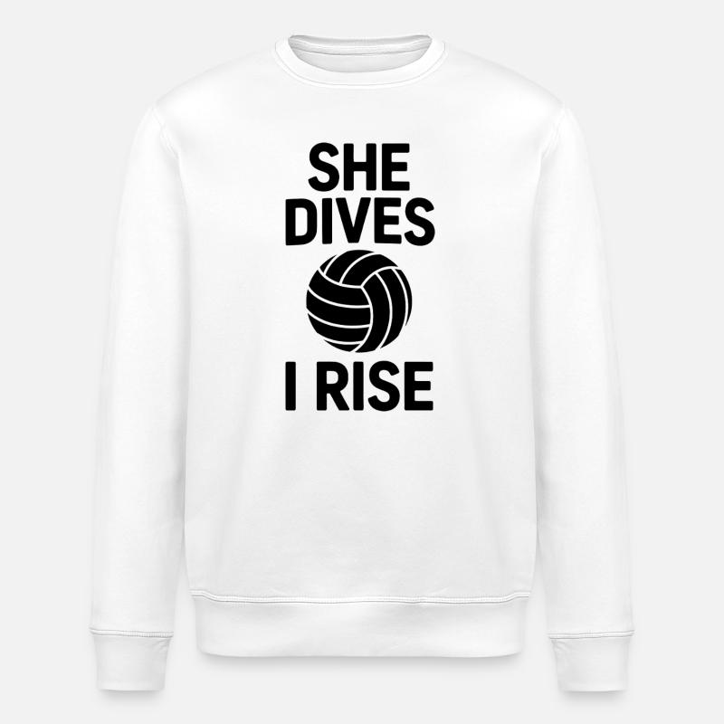 Volleyball Spruch Lustiges Volleyball Geschenk - Stanley/Stella Unisex Bio-Sweatshirt ROLLER - Weiß