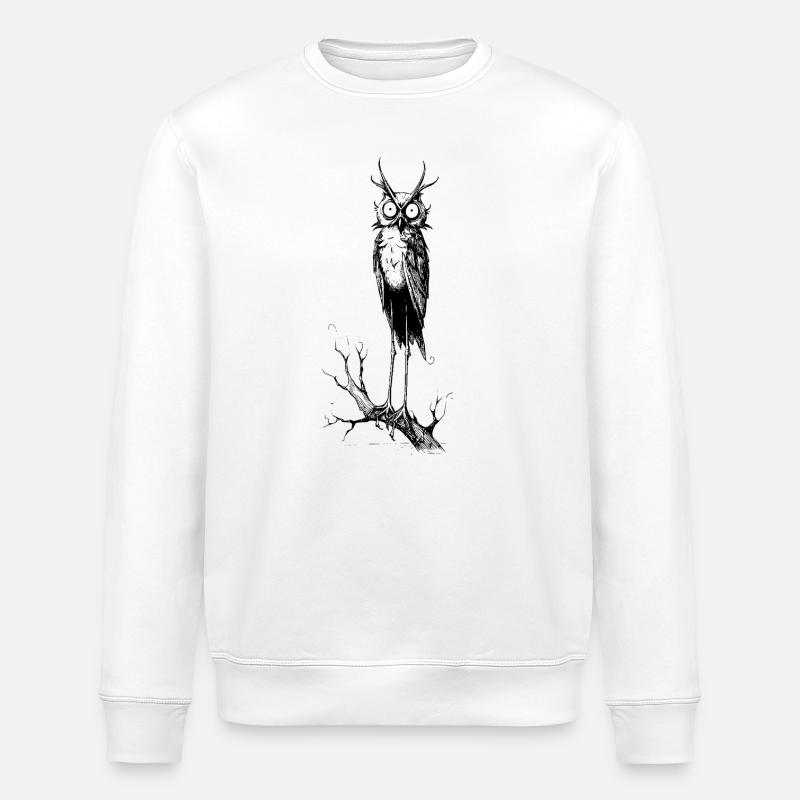 Gothic-Eule - Stanley/Stella Unisex Bio-Sweatshirt ROLLER - Weiß