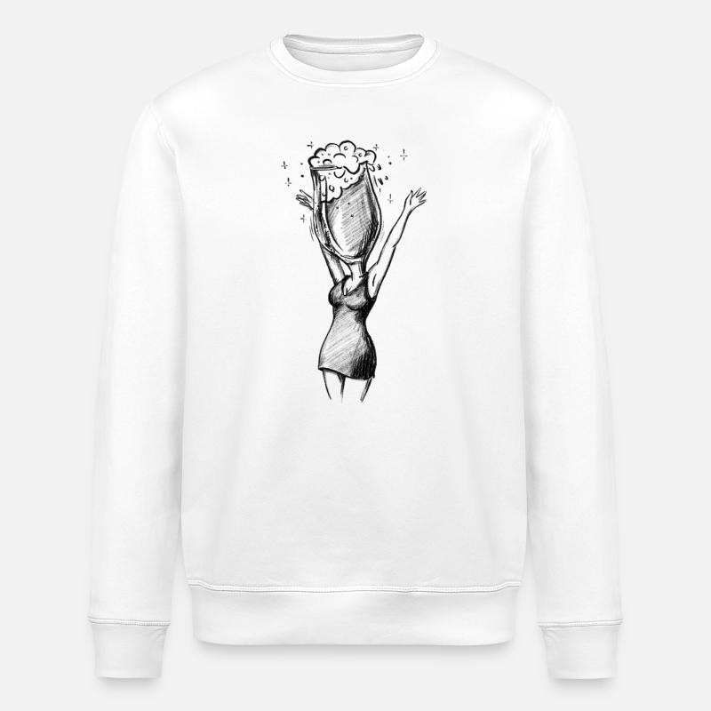 Junggesellenabschied Bier - Illustration - Stanley/Stella Unisex Bio-Sweatshirt ROLLER - Weiß