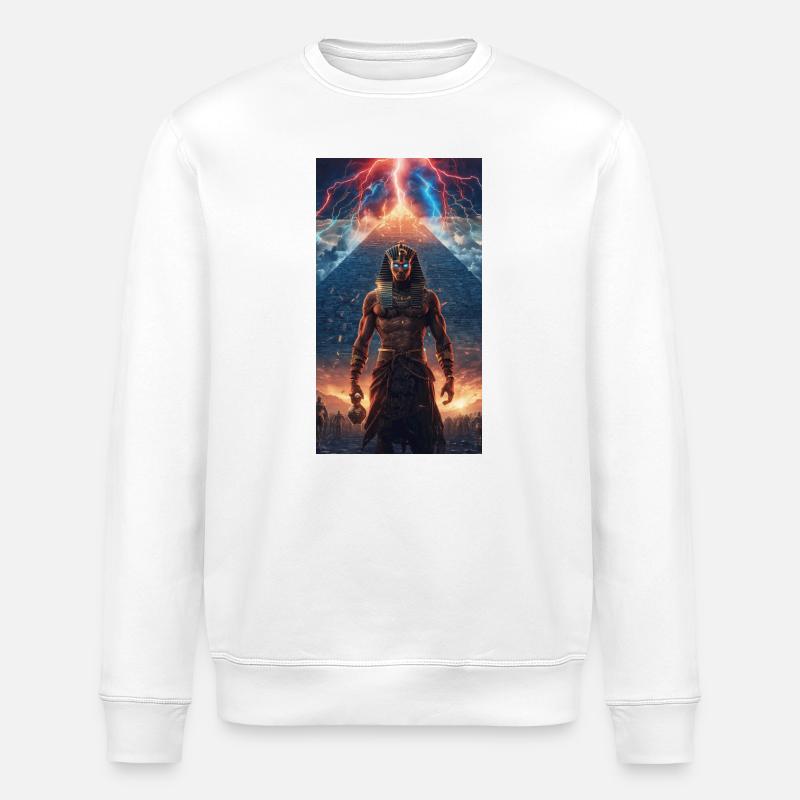 Pharaon du Tonnerre devant la pyramide - Sweat bio ROLLER Stanley/Stella Unisexe - blanc