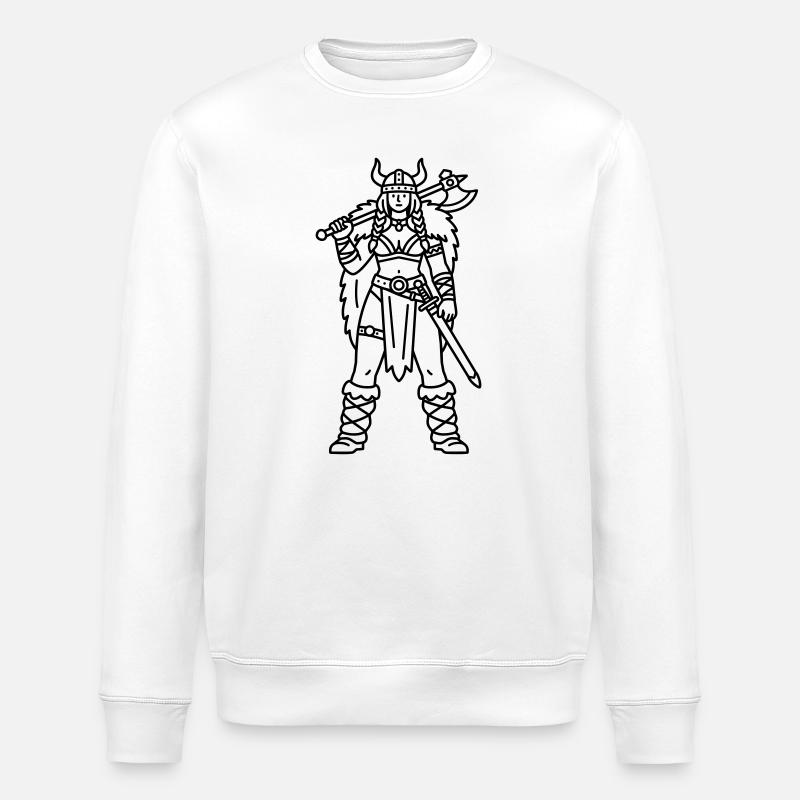 Wikingerfrau - Stanley/Stella Unisex Bio-Sweatshirt ROLLER - Weiß