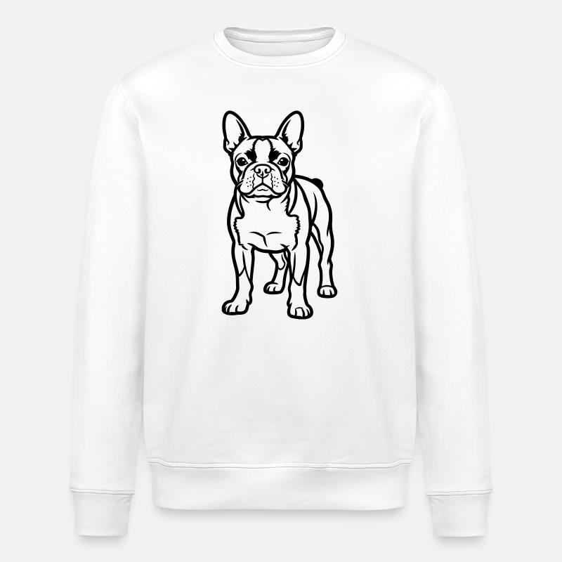 Boston Terrier - Stanley/Stella Unisex Bio-Sweatshirt ROLLER - Weiß