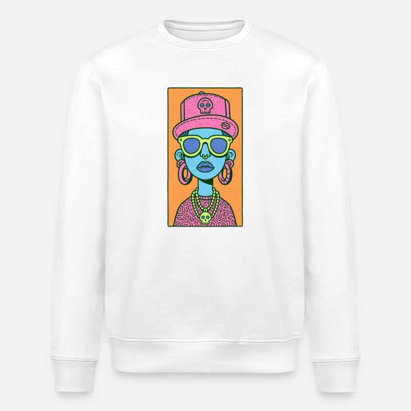 Hip Hop Face #6 - Sweat bio ROLLER Stanley/Stella Unisexe - blanc