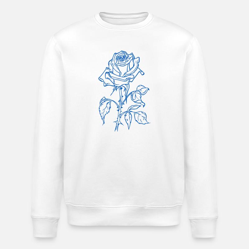 Blaue Rose - Stanley/Stella Unisex Bio-Sweatshirt ROLLER - Weiß