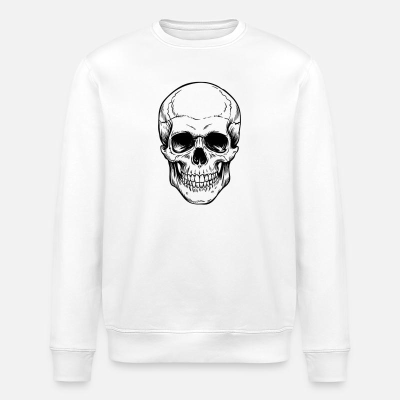 Tête de mort - Sweat bio ROLLER Stanley/Stella Unisexe - blanc